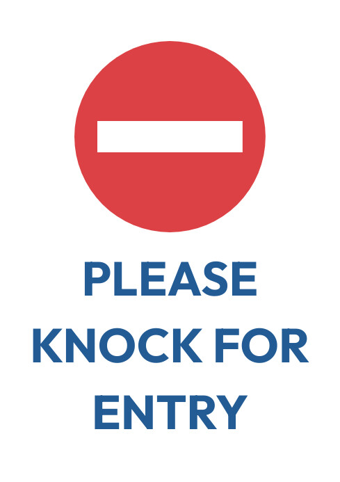 Please knock door for entry sign Template | PosterMyWall