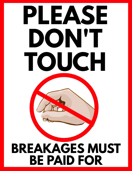 Please Look But Don't Touch Retail Sign Template | PosterMyWall