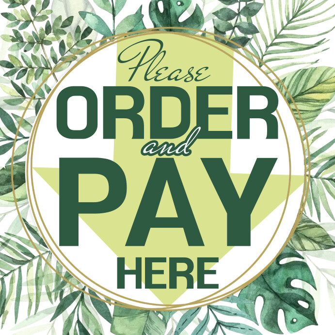Please Order & Pay Here Signage For Businesse Template | PosterMyWall