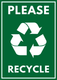 Please Recycle Sign Green A4 template