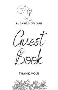 please sign our guest book sign Half Page Wide template