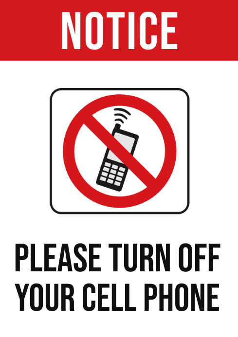 Please Turn Off Your Cell Phone Sign A4 Template | PosterMyWall
