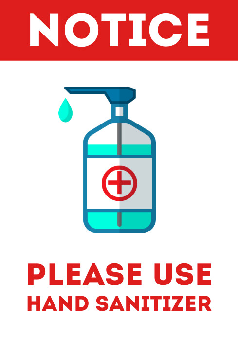 Please use hand sanitizer door sign printable Template | PosterMyWall