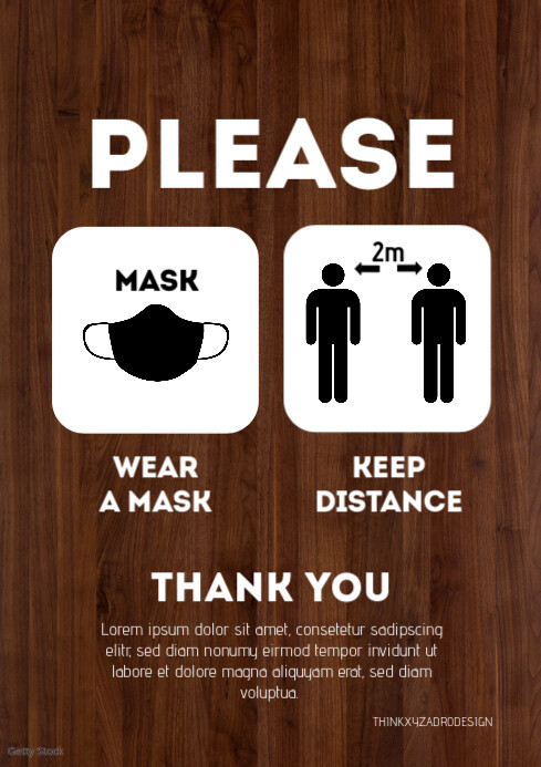 Please wear a mask Customer information din Template | PosterMyWall
