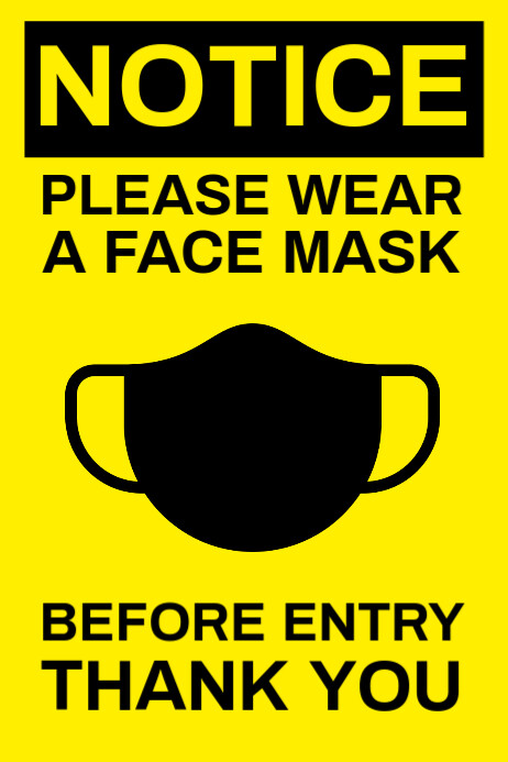 Download Please Wear Face Mask Sign Template | PosterMyWall