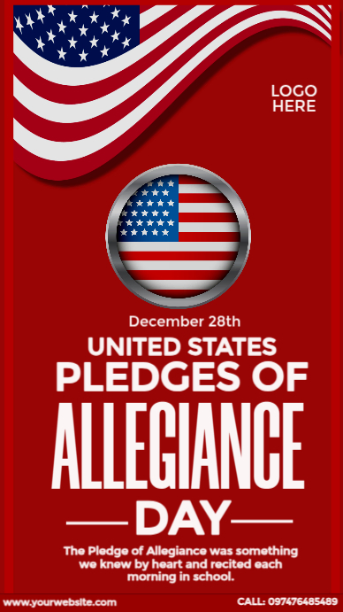 Pledge of Allegiance Day Design Template | PosterMyWall