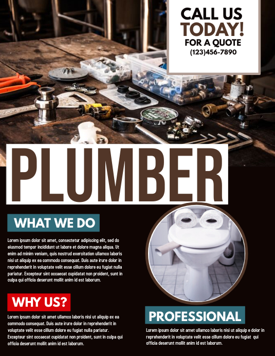 PLUMBER Flyer (Letter pang-US) template