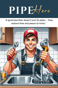 Blue Plumbing Service Poster Template