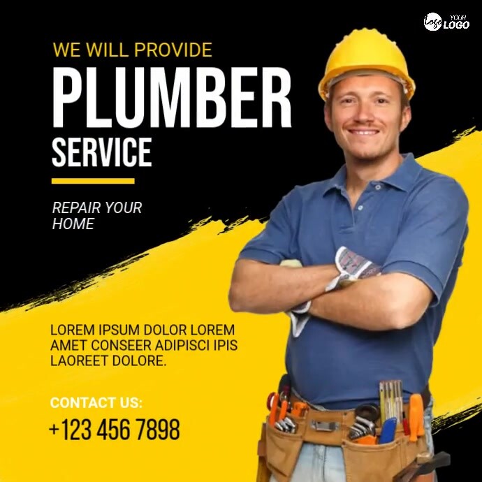 Plumber Service Banner ad Instagram Post template