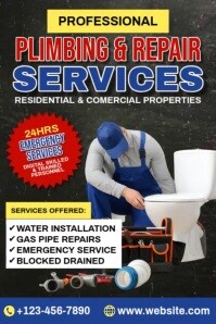 Plumbing & Repair Services Póster template