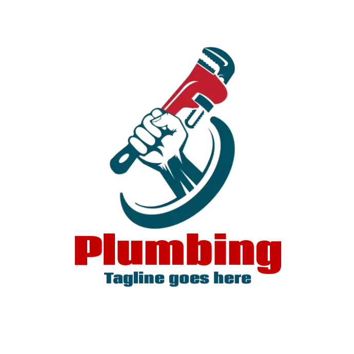 Plumbing company logo, plumber logo template