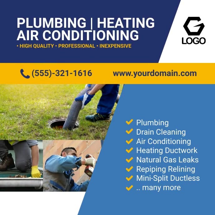 Plumbing Heating Air Conditioning Template PosterMyWall
