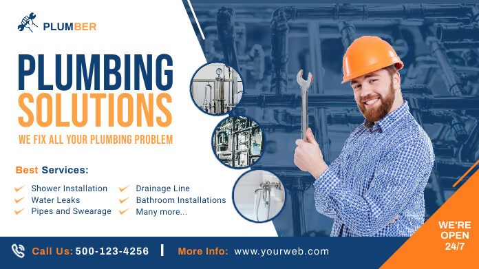 Plumbing Posts. Design Plumbing Promotion Twitter Post Template | PosterMyWall