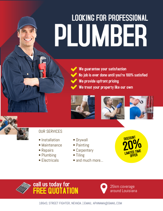 Copy of Plumbing Service Flyer Poster Template PosterMyWall