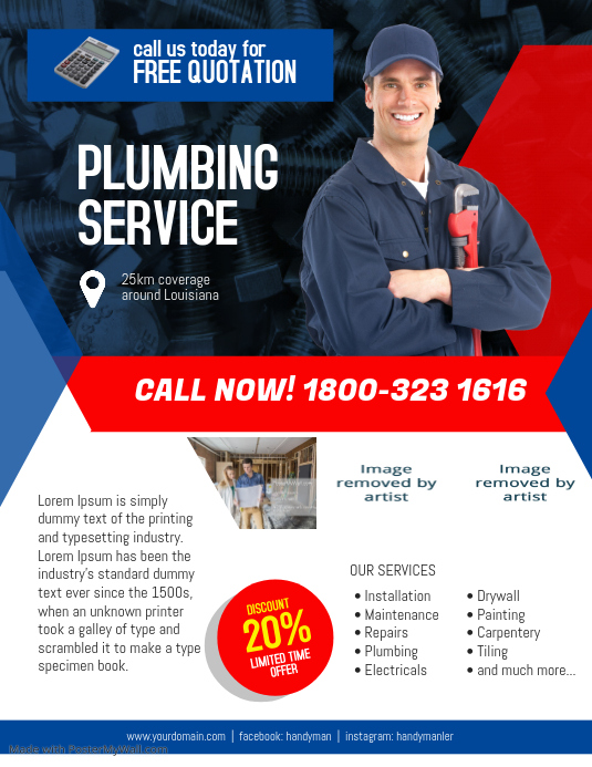 Plumbing Service Flyer Template Postermywall