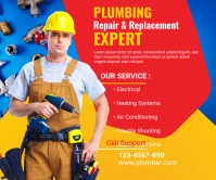 Plumbing service Large Rectangle template