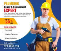 Plumbing service Medium Rectangle Persegi Panjang Sedang template