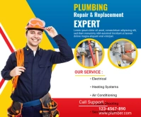 Plumbing service Medium Rectangle template