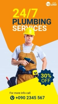 Plumbing Services Ad Instagram Story template