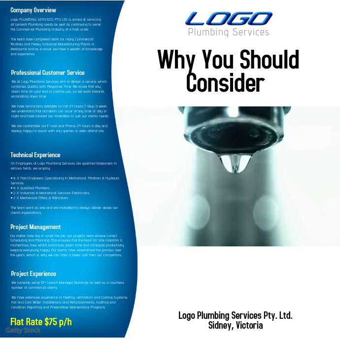 Plumbing Services Company Template PosterMyWall