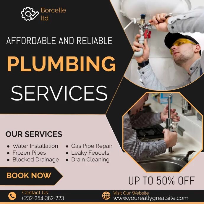 Plumbing Posts. Design plumbing services Instagram post Template | PosterMyWall