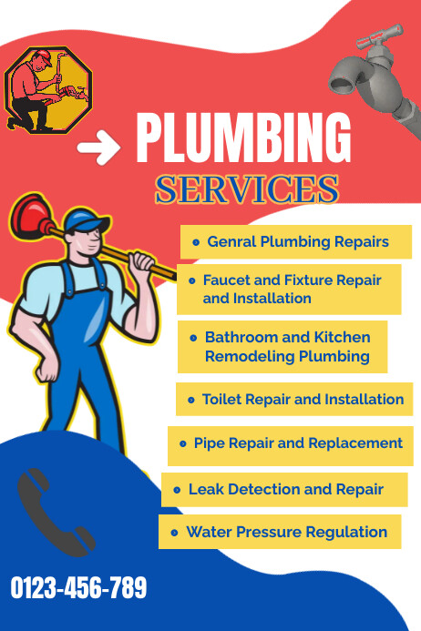 Services Rendered Poster Copy of Plumbing services poster template | PosterMyWall