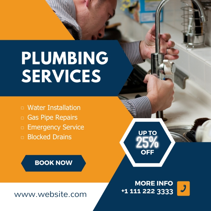Plumbing Services Template PosterMyWall
