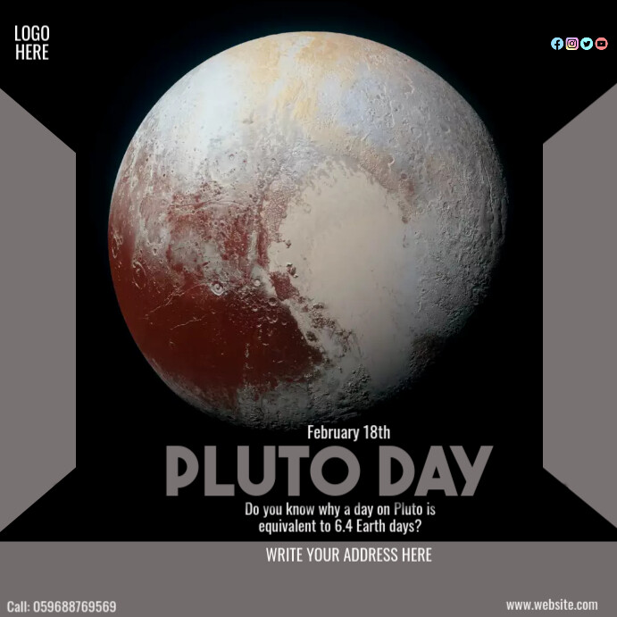 Happy Pluto Rotation Day pluto day Template | PosterMyWall