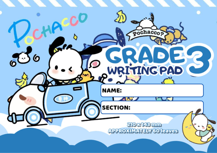 Pochacco notebook design Template | PosterMyWall
