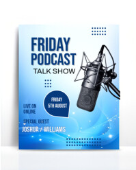 Podcast cover art talkshow flyer Instagram Portrait template