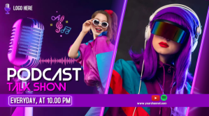 Morado Podcast Talk Show Ekran reklamowy Template