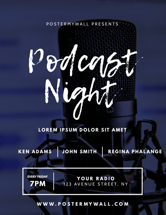Copy of Podcast flyer template PosterMyWall