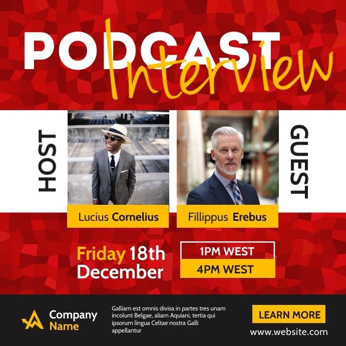 Interview Style Advertisement Sample Copy of podcast interview online advertisement instag | PosterMyWall
