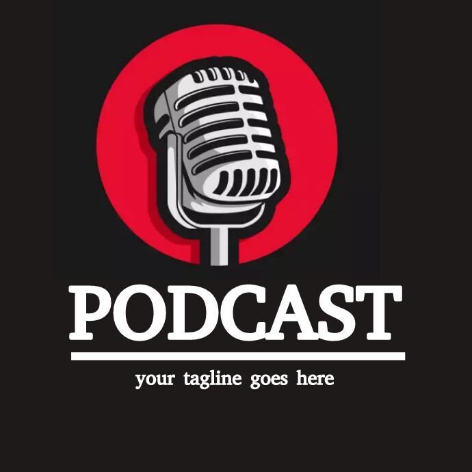 Podcast logo, podcast show logo design template
