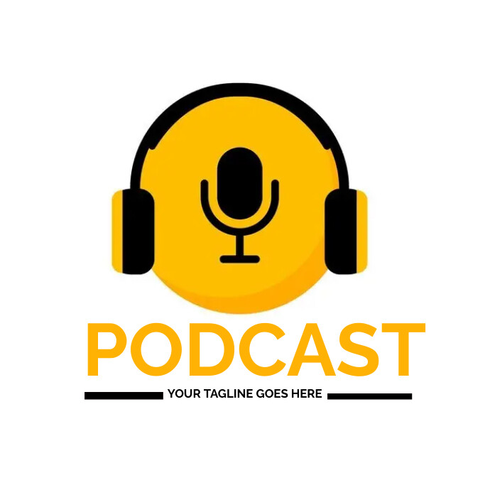 Podcast logo, podcast show logo design template