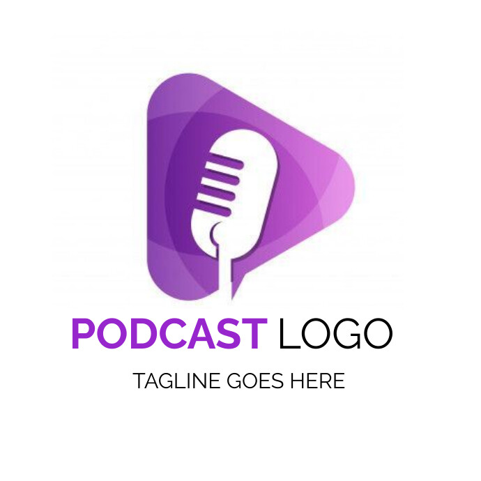 Podcast logo design, podcast logo template