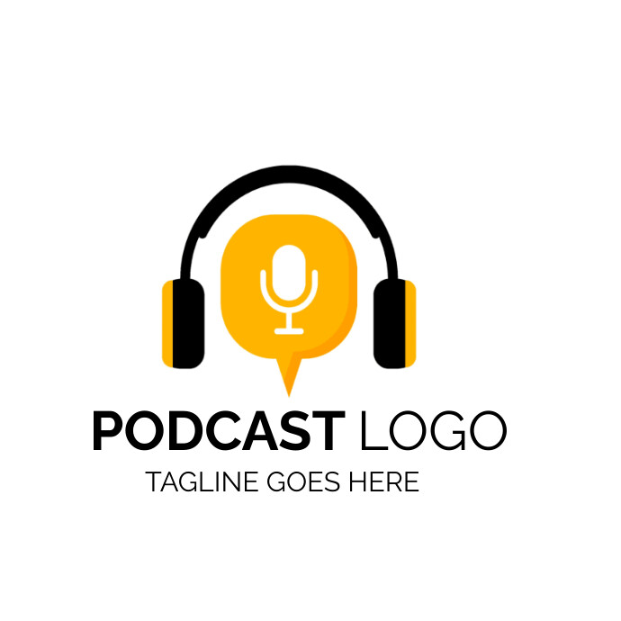 Podcast logo design, podcast logo template