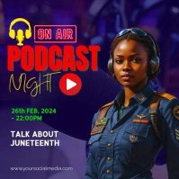 podcast night Cuadrado (1:1) template