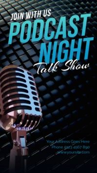 Podcast Night Talk Show Instagram Story template