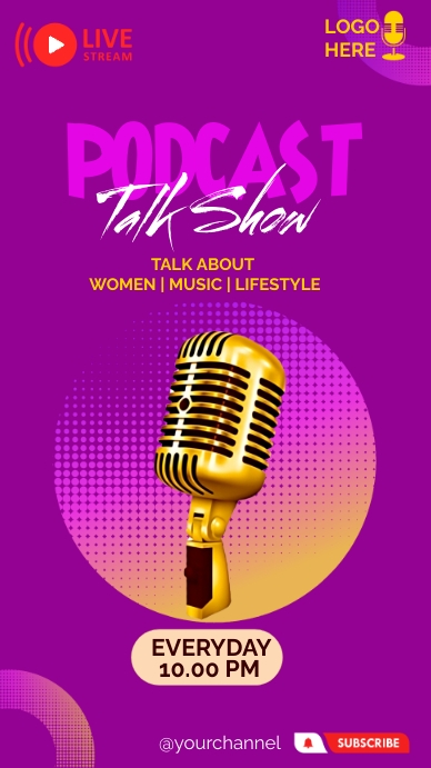 Podcast pink Template | PosterMyWall