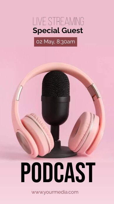 podcast pink Template | PosterMyWall