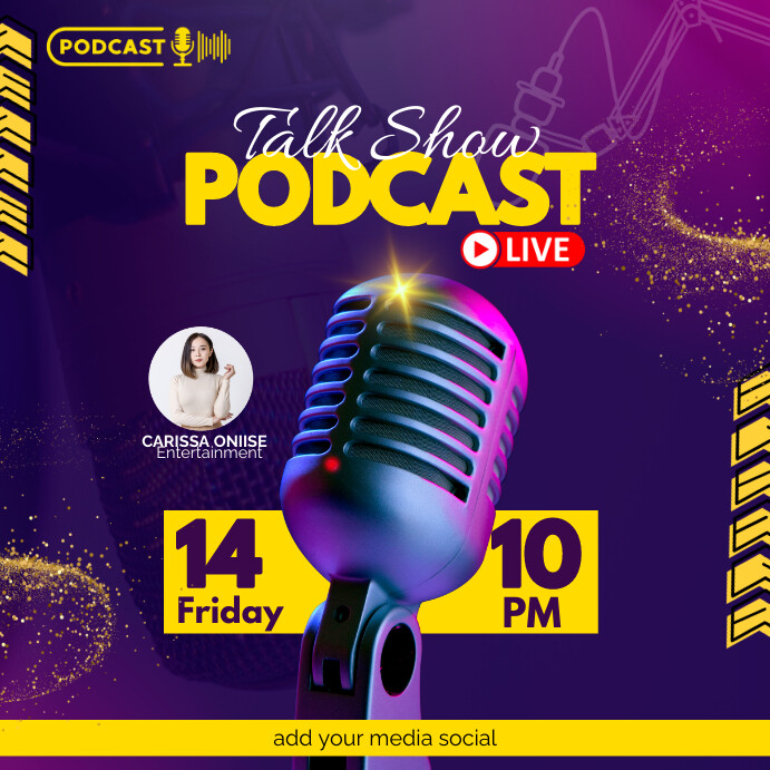 PODCAST RADIO talk show Template PosterMyWall