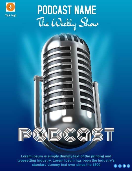 PODCAST SHOW Flyer (format US Letter) template