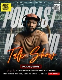 Podcast Show Video Flyer (format US Letter) template