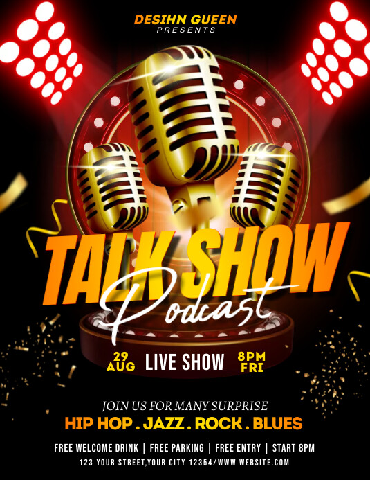 podcast talk show flyer Template | PosterMyWall