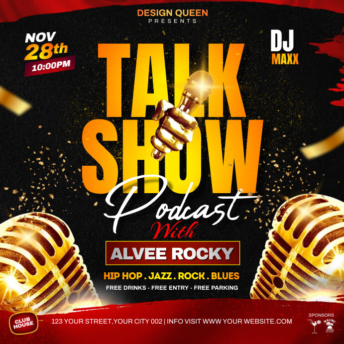 podcast talk show flyer Template | PosterMyWall