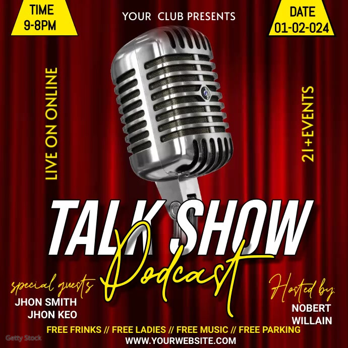 podcast talk show flyer Template | PosterMyWall