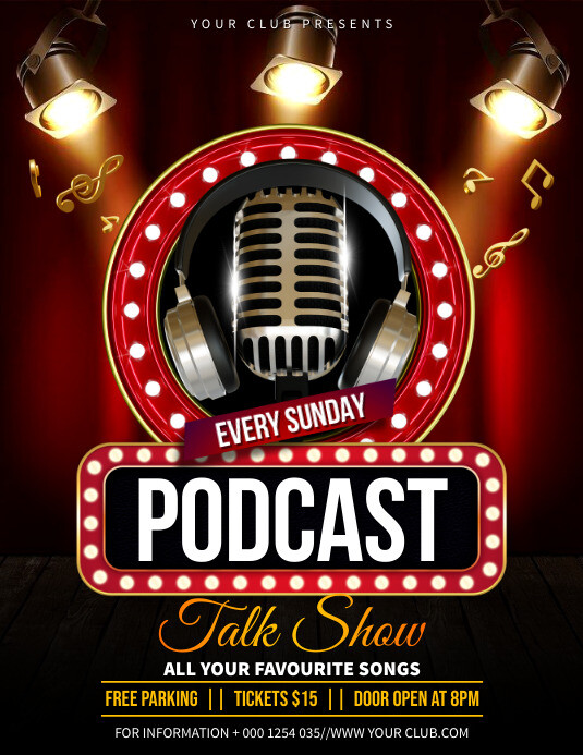 podcast talk show flyer Template | PosterMyWall