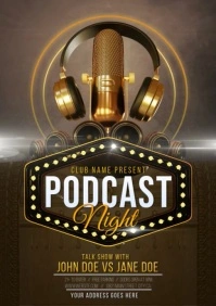 Podcast - Talk Show Flyer / Poster A4 template