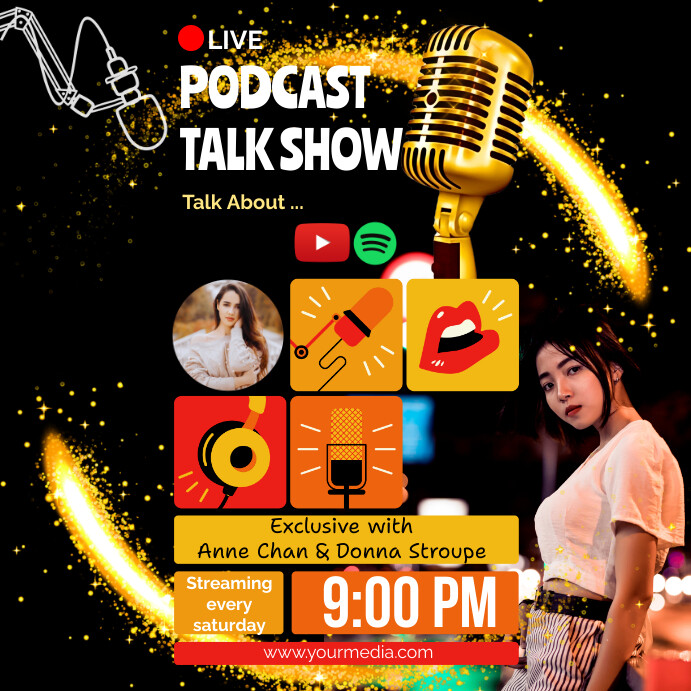 podcast talk show instagram Template | PosterMyWall